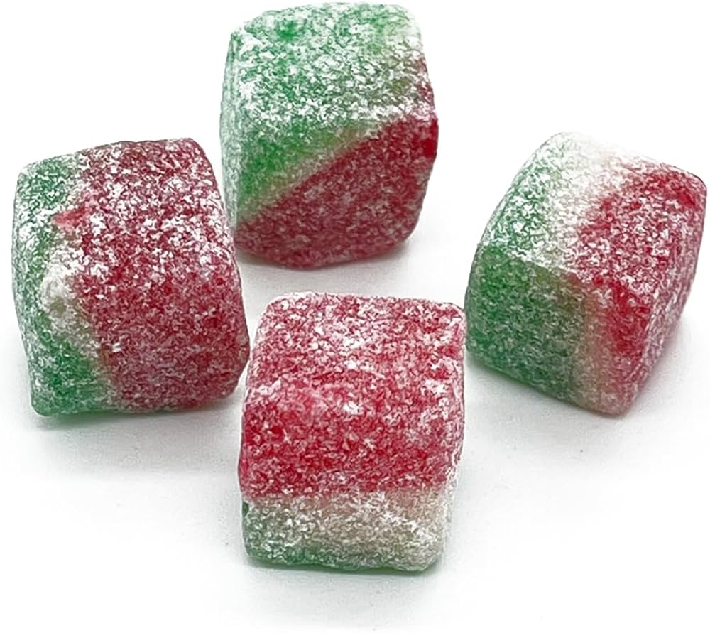 Fizzy Watermelon Cubes 100g / hard boiled - BestBargain Norwich