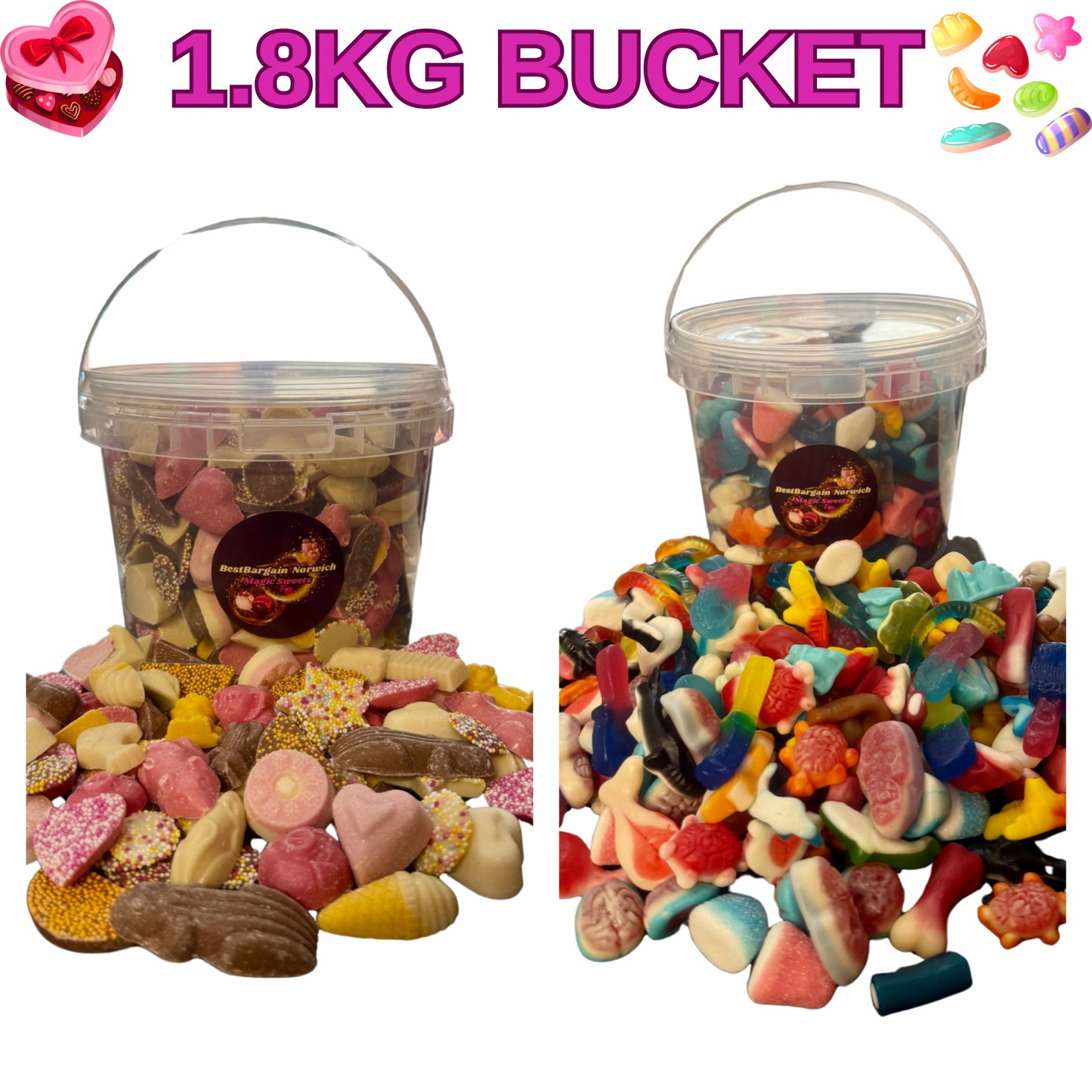 1.8KG Pick N Mix Bucket / Pre Mix / - BestBargain Norwich