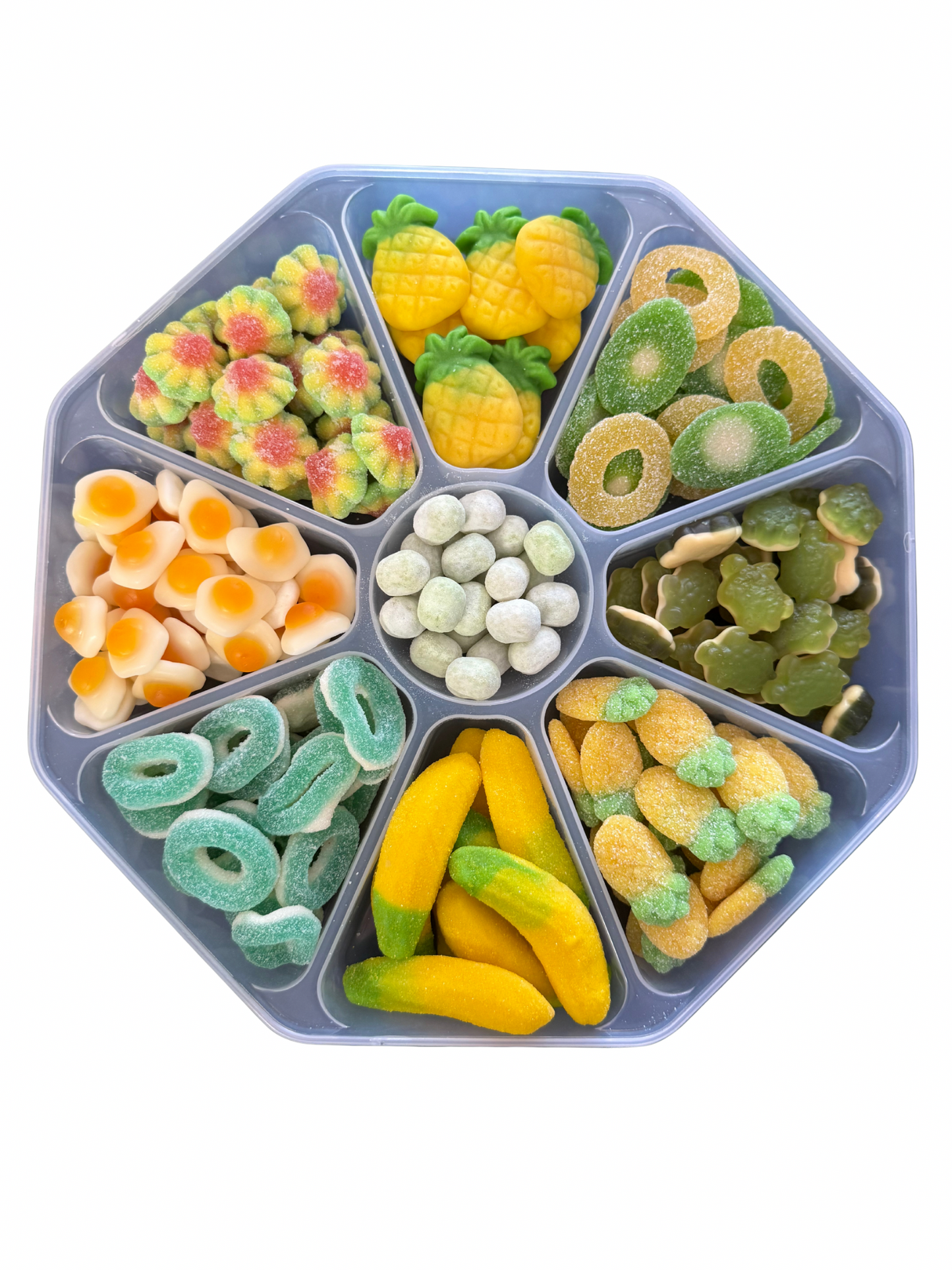 Yellow & Green Sweet Platter With Lid ( approx 1.3Kg ) Pre Mix
