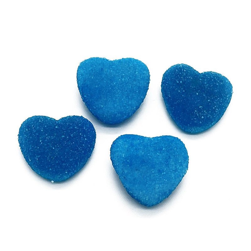 Jelly Filled Blue Shiny Hearts 100g - BestBargain Norwich