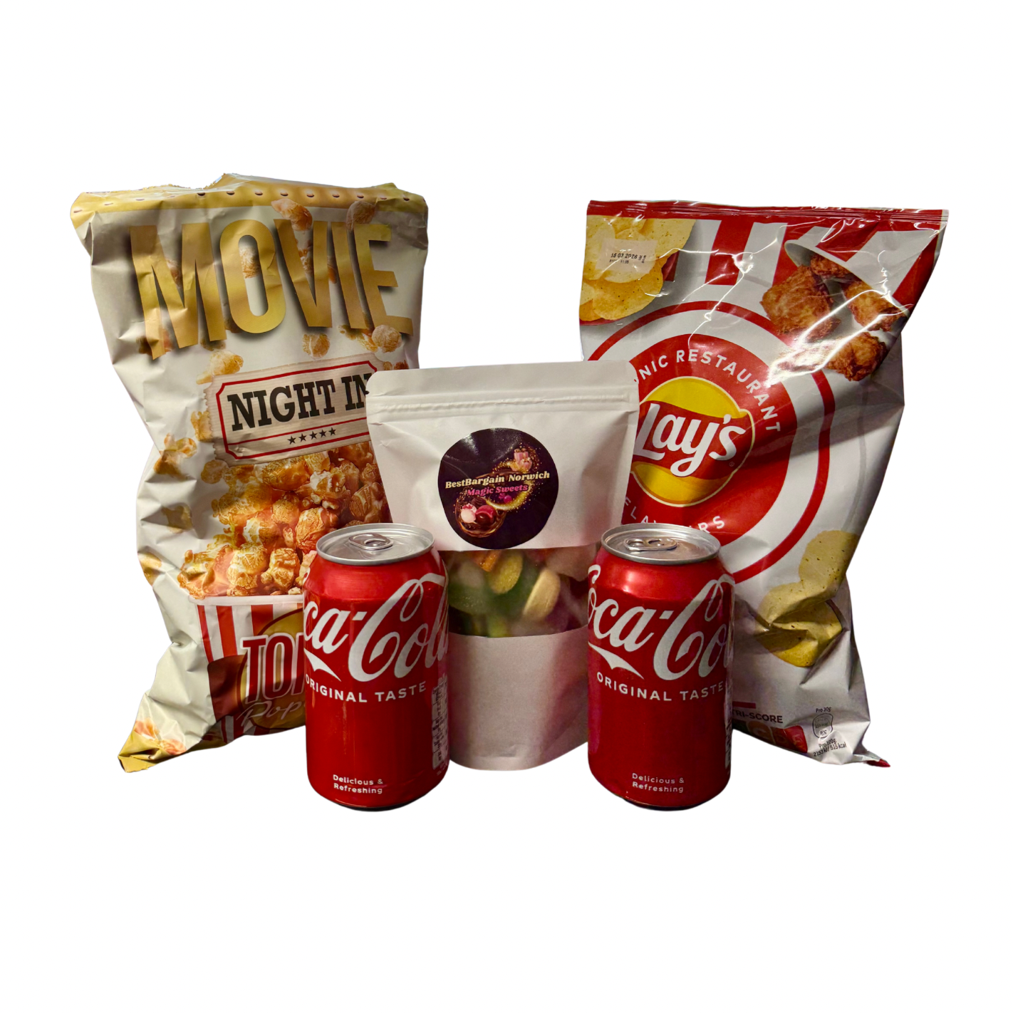 Movie Night Bundle - Pick N Mix Sweet Bag - Crisp - Coca-Cola - Lays - Snacks - Perfect for Home Cinema Nights - Share