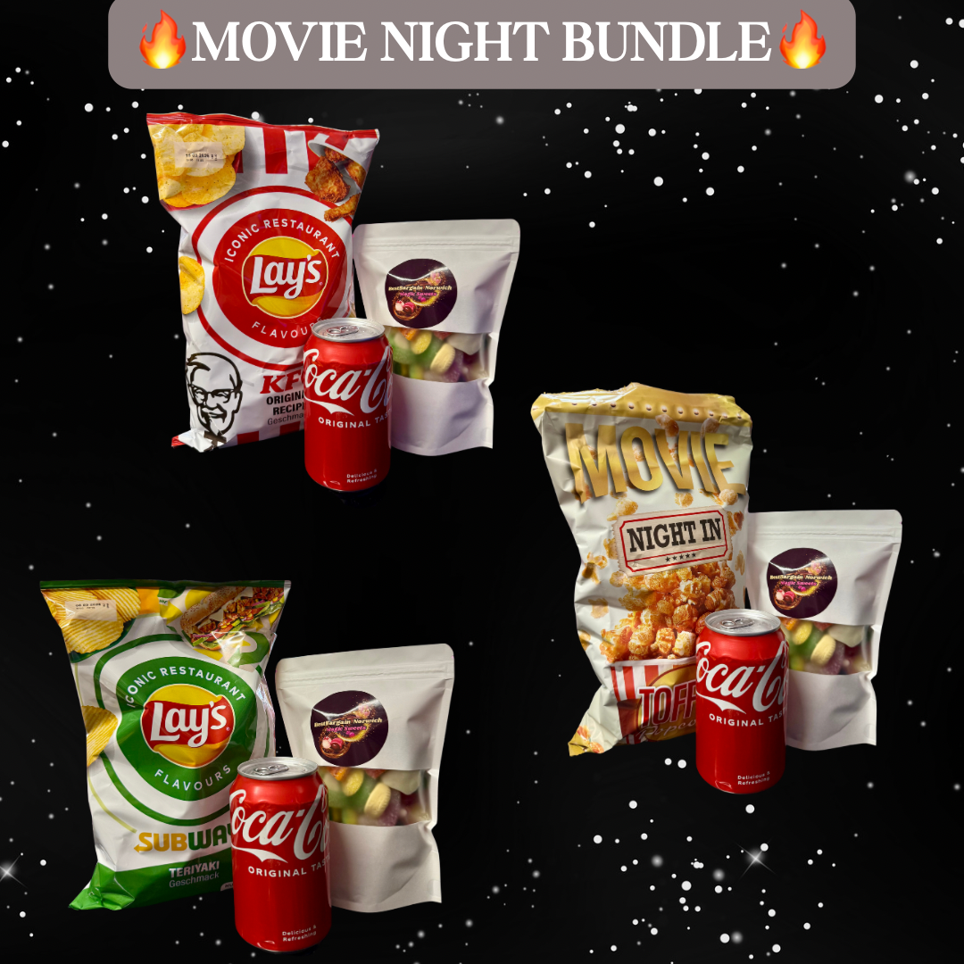 Movie Night Bundle - Pick N Mix Sweet Bag - Crisps - Coca-Cola - Lays - Walkers - Popcorn - Snacks - Perfect for Home Cinema Nights