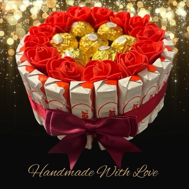 Luxury Handmade Raffello & Kinder Chocolate Gift Selection / Circle / - BestBargain Norwich