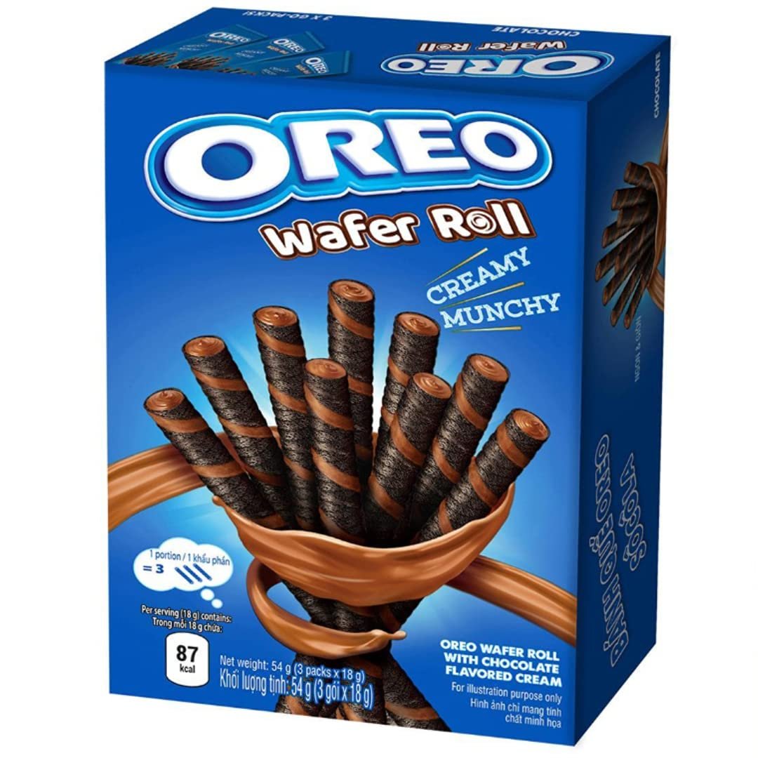 Best Before 25/01/2025 - Oreo Chocolate Wafer Roll Creamy Munchy - BestBargain Norwich