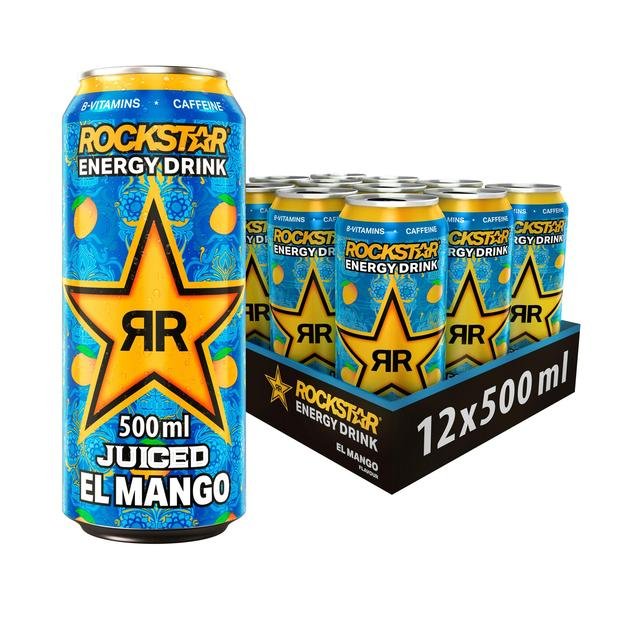 Best Before 31/08/2024 - Case of Rockstar Juiced El Mango - BestBargain Norwich