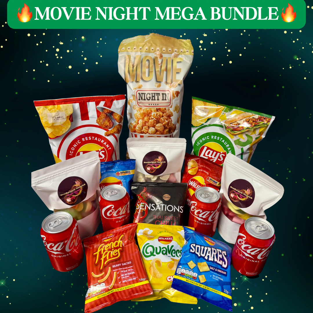 Movie Night Mega Bundle - Pick N Mix Sweet Bag - Crisp - Popcorn - Coca-Cola - Lays - Walkers - Snacks - Perfect for Home Cinema Nights - Family Bundle - Party Bundle - Share