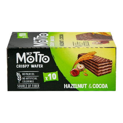 10x30g Case of My Motto Hazelnut & Cocoa Crispy Wafer - Best Before 01/04/2025 - BestBargain Norwich