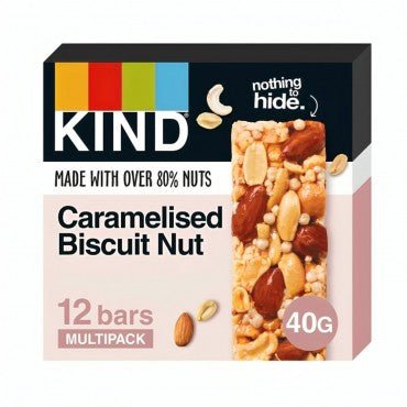 12x40g Case of Kind Caramelised Biscuit Nut - Best Before 11/09/2024 - BestBargain Norwich