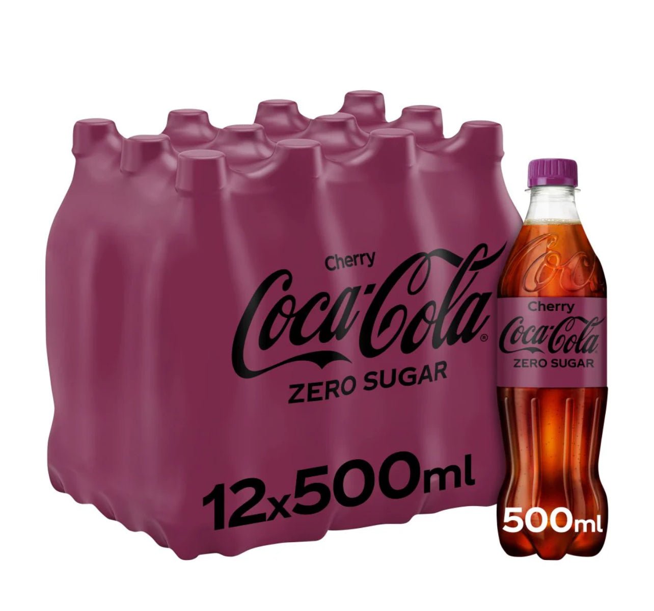 12x500ml Case of Coke Zero Cherry - Best Before 31/08/2024 - BestBargain Norwich