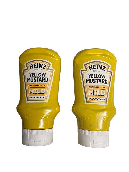 2x400ml Heinz Yellow Mustard Mild - Best Before 06/2024 - BestBargain Norwich