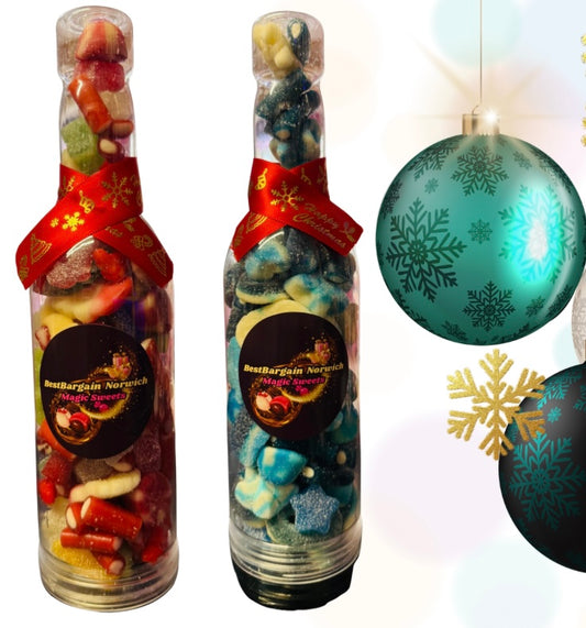 Christmas Sweet Mix Candy Gift Bottles / Festive Pick N Mix / Medium Bottle