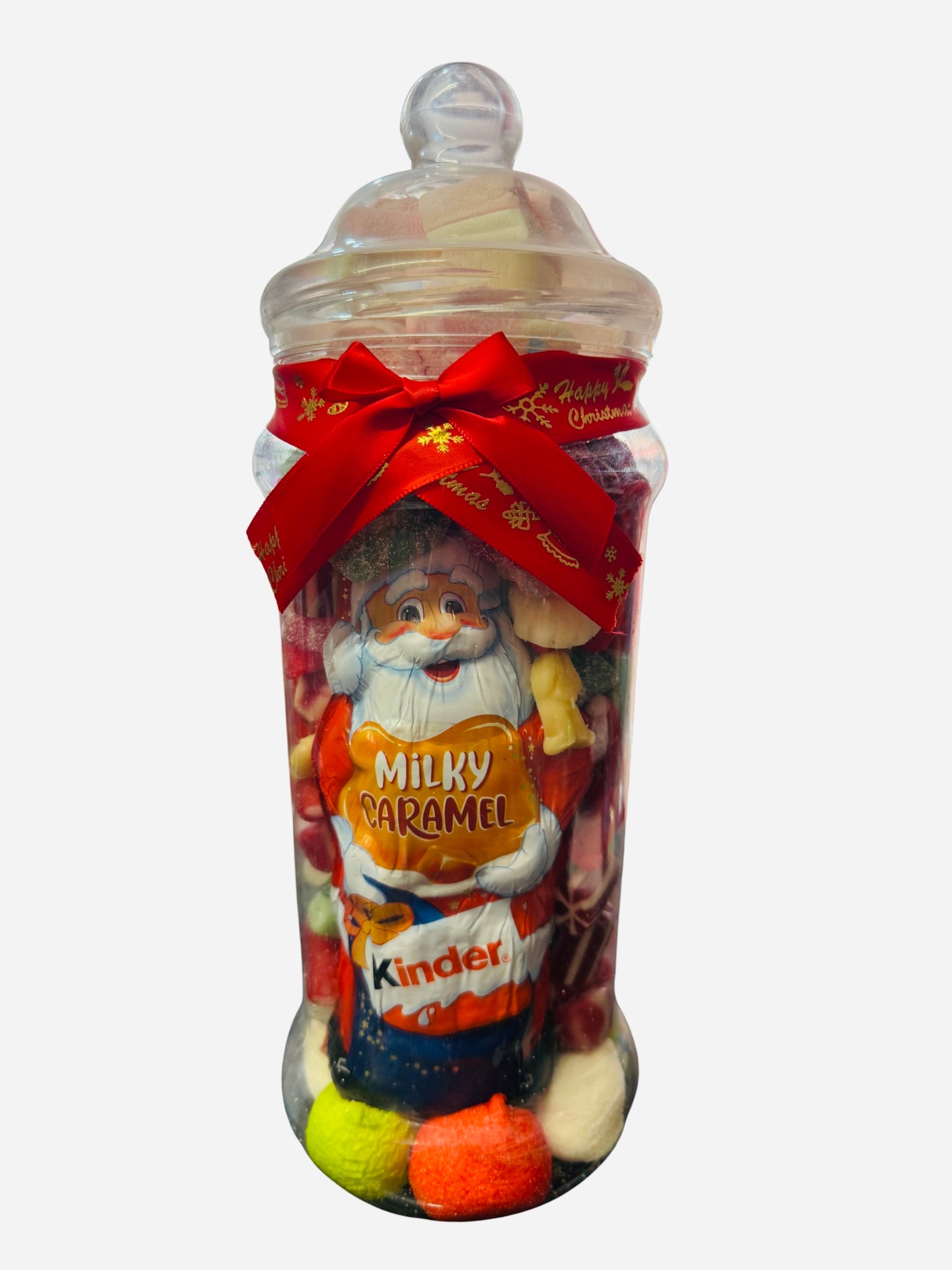 Christmas Sweet Mix Candy Gift Jars / Festive Pick N Mix With Kinder Caramel Santa / Large Jar