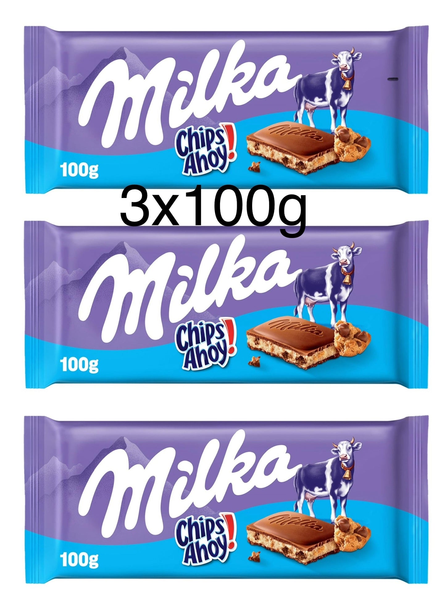 3x100g Milka Chip Ahoy Chocolate Bar - Best Before 03/10/2024 - BestBargain Norwich