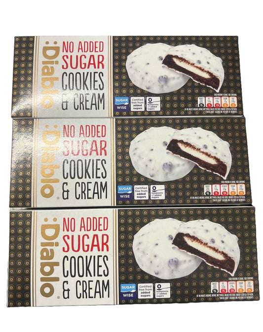 3x128g Diablo No Added Sugar Cookies & Cream Best Before 15/05/2024 - BestBargain Norwich