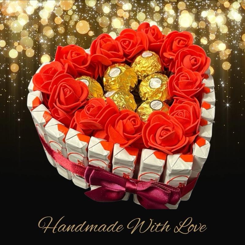 Luxury Handmade Ferrero & Kinder Chocolate Heart Gift Selection