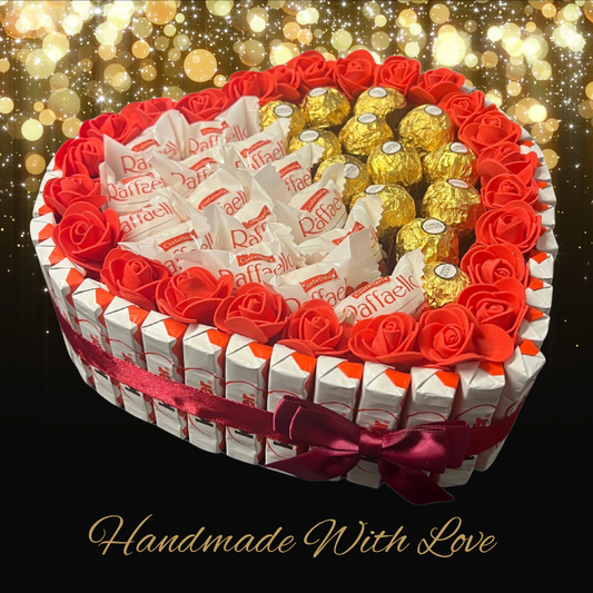 Luxury Handmade Chocolate Heart Gift Selection With Ferrero Rocher/ Raffaello/ Kinder/ - BestBargain Norwich