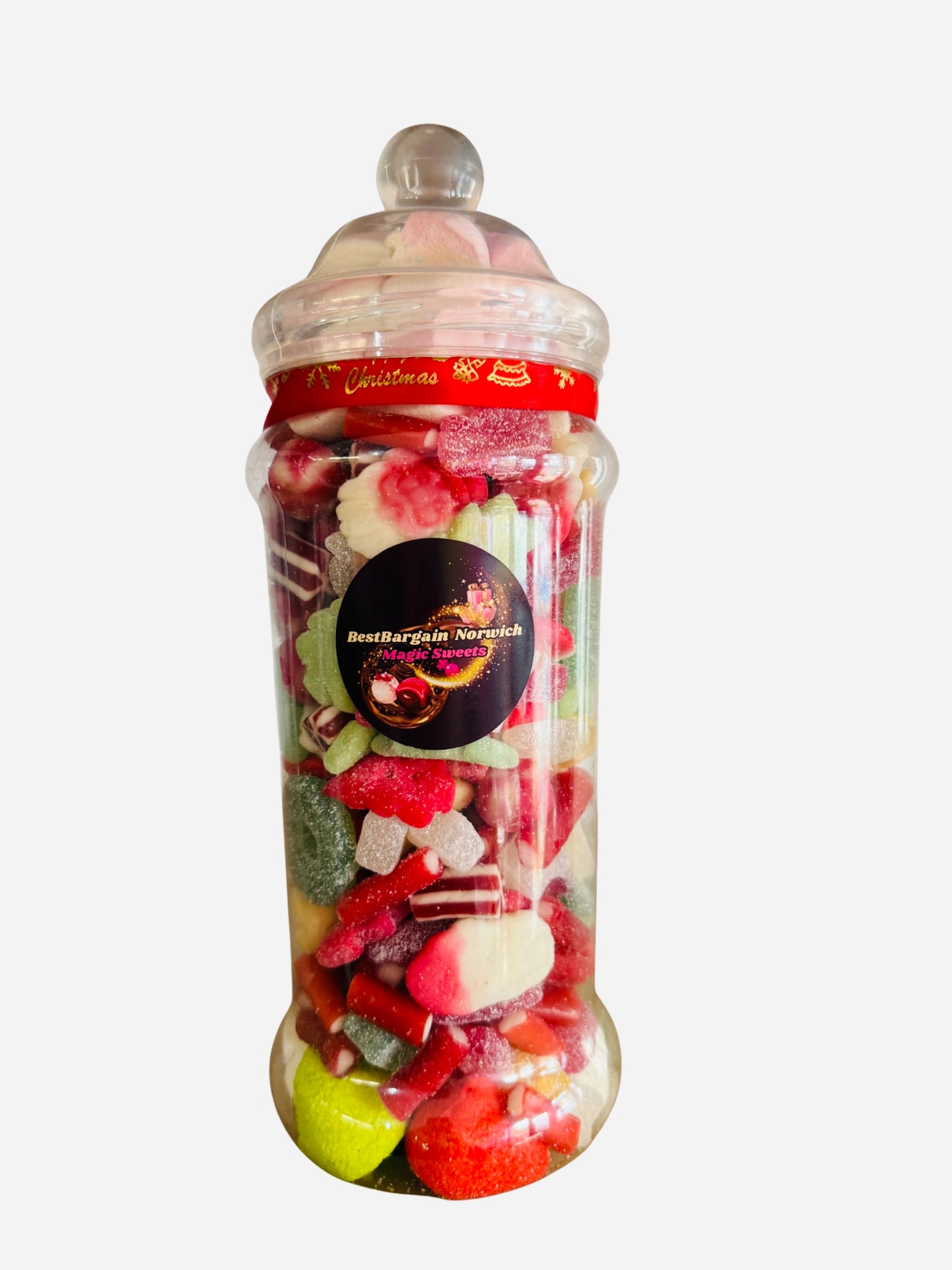 Christmas Sweet Mix Candy Gift Jars / Festive Pick N Mix With Kinder Caramel Santa / Large Jar