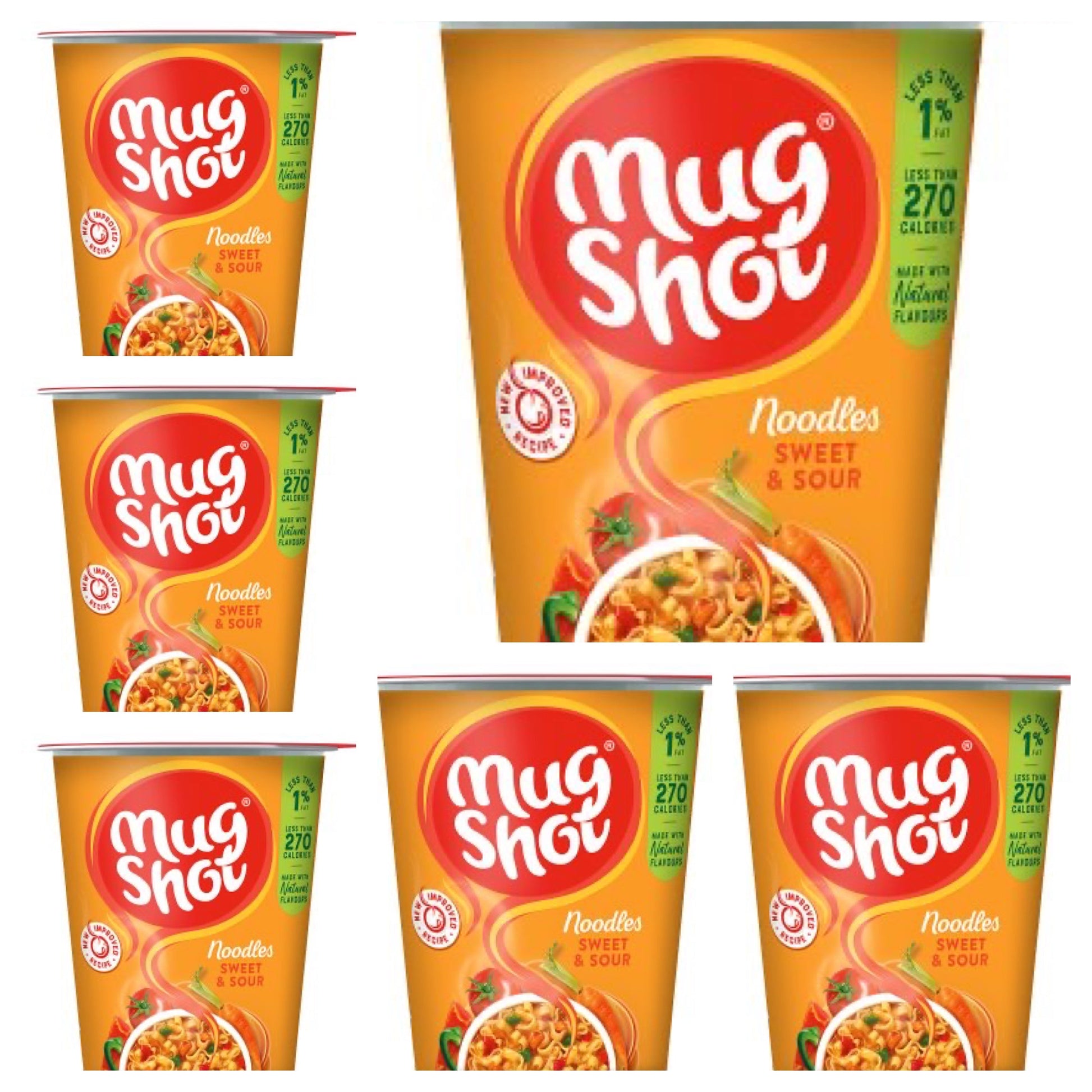 6x67g Case of Mug Shot Noodles Sweet & Sour - Best Before 04/2025 - BestBargain Norwich