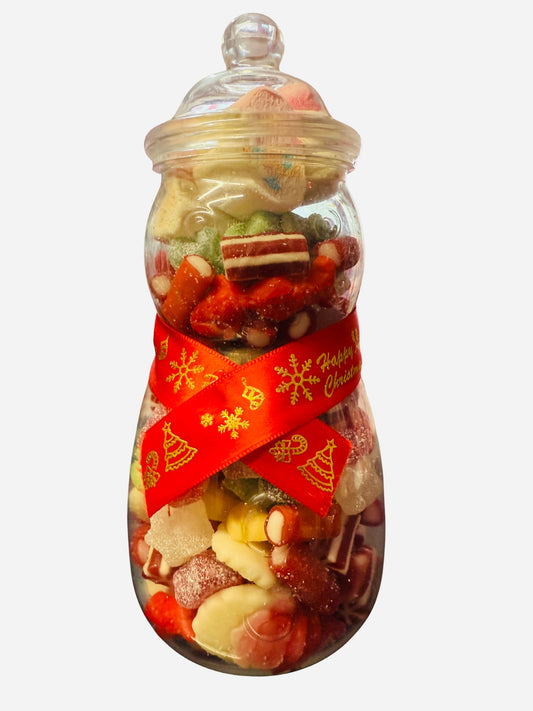 Christmas Sweet Mix Candy Gift Snowman Jars / Festive Pick N Mix