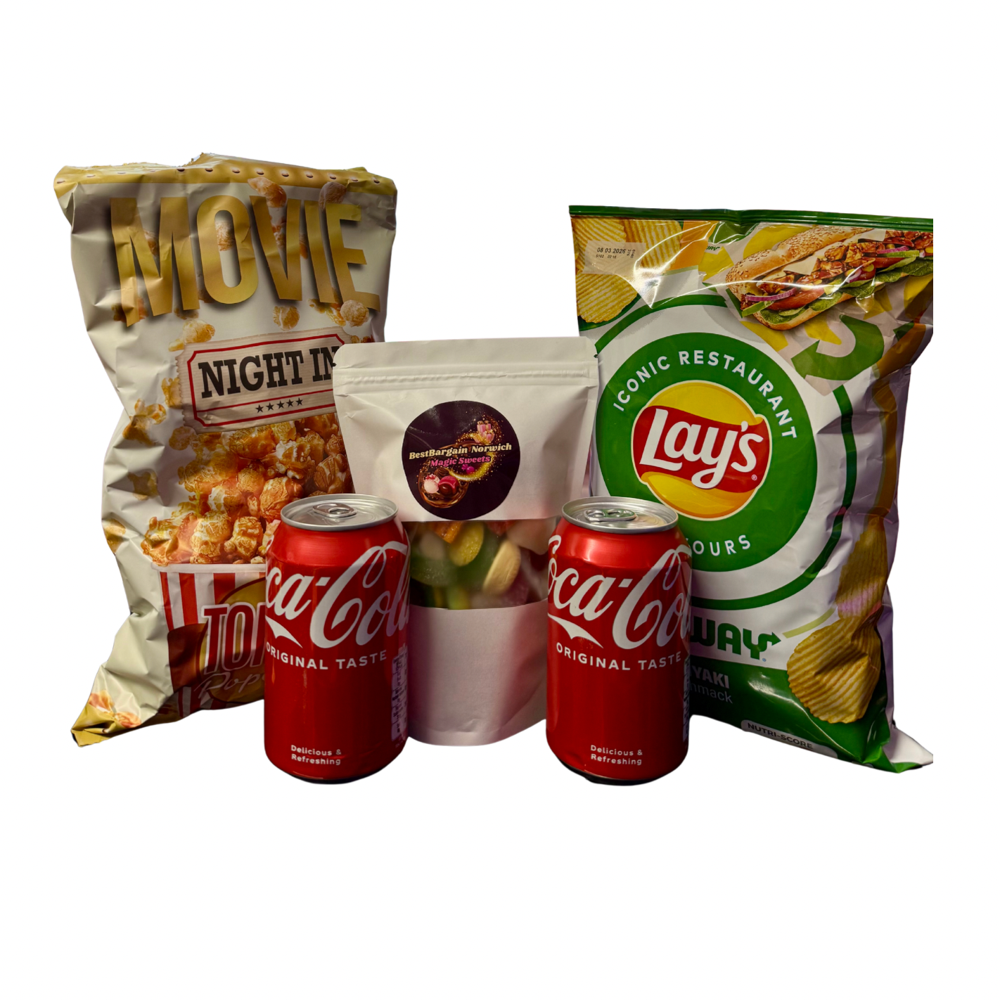 Movie Night Bundle - Pick N Mix Sweet Bag - Crisp - Coca-Cola - Lays - Snacks - Perfect for Home Cinema Nights - Share