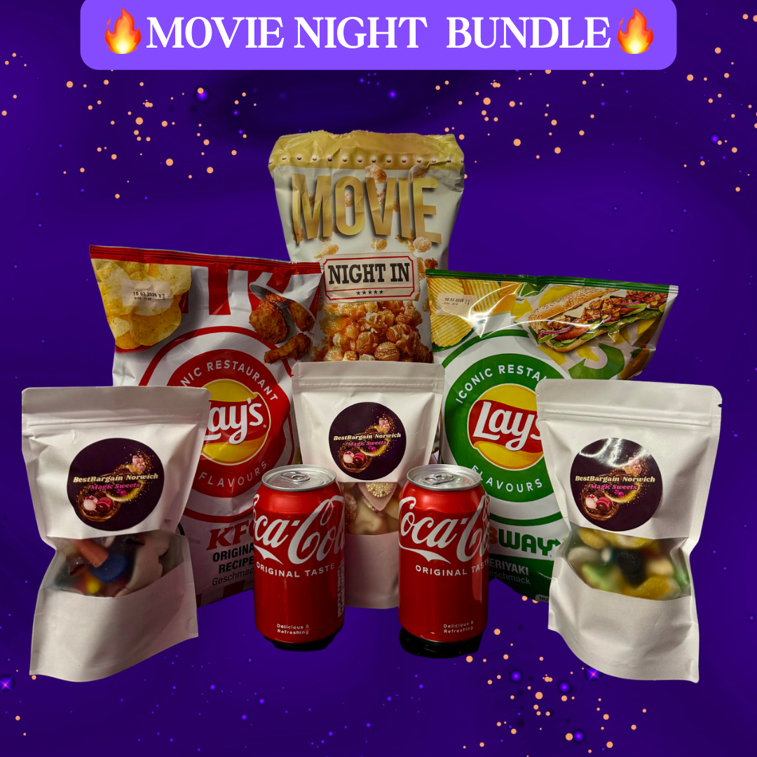 Movie Night Bundle - Pick N Mix Sweet Bag - Crisp - Popcorn - Coca-Cola - Lays - Snacks - Perfect for Home Cinema Nights - Family Bundle - Party Bundle - Share