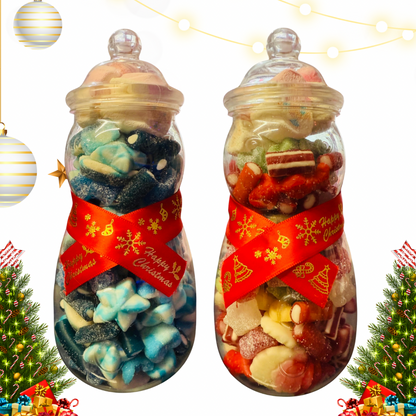 Christmas Sweet Mix Candy Gift Snowman Jars / Festive Pick N Mix