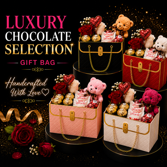 Luxury Chocolate Selection Gift Bag With Lindor & Ferrero Rocher & Raffaello