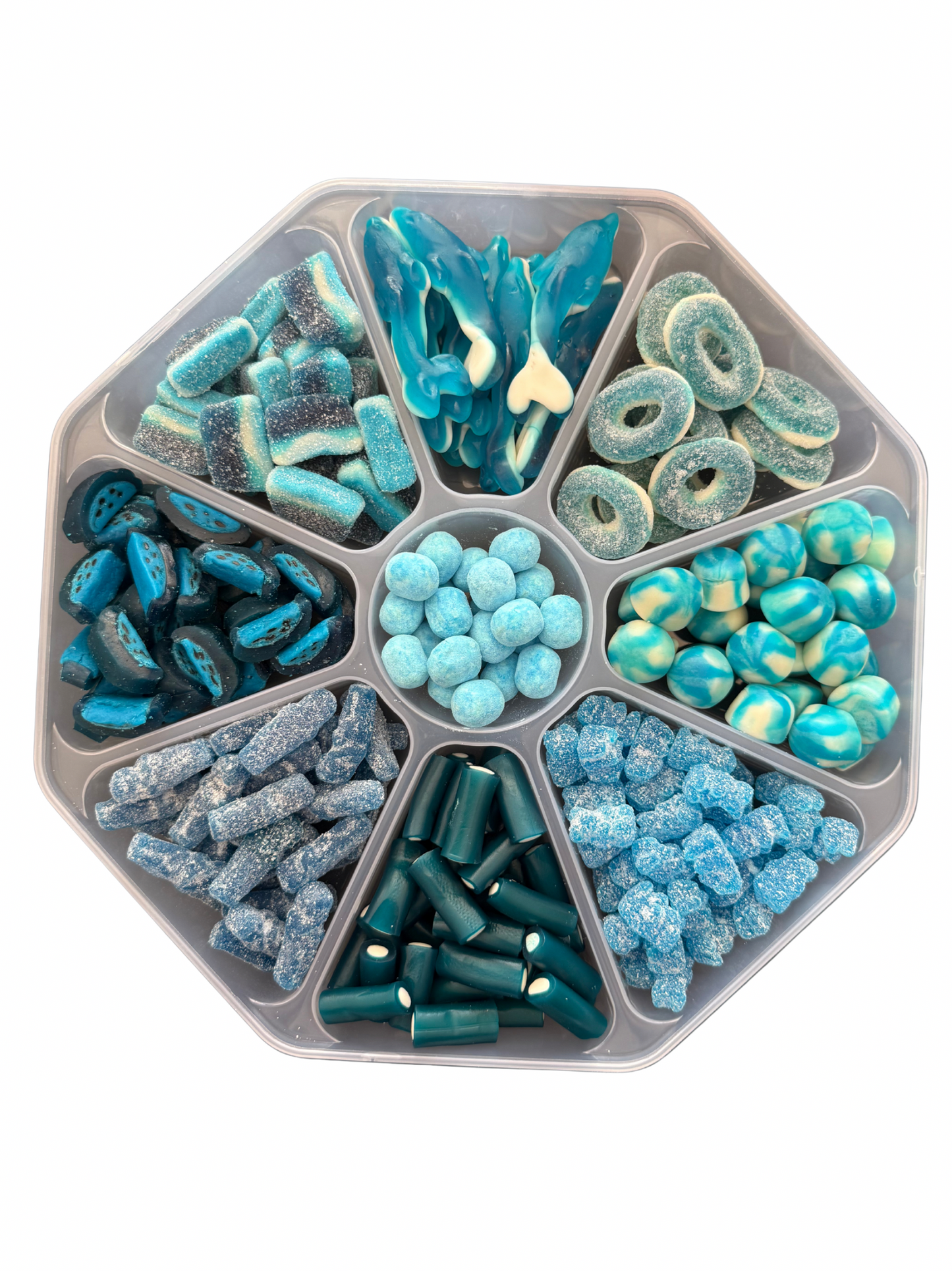 Blue Sweet Platter With Lid ( approx 1.3Kg ) Pre Mix