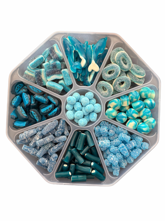 Blue Sweet Platter With Lid ( approx 1.3Kg ) Pre Mix