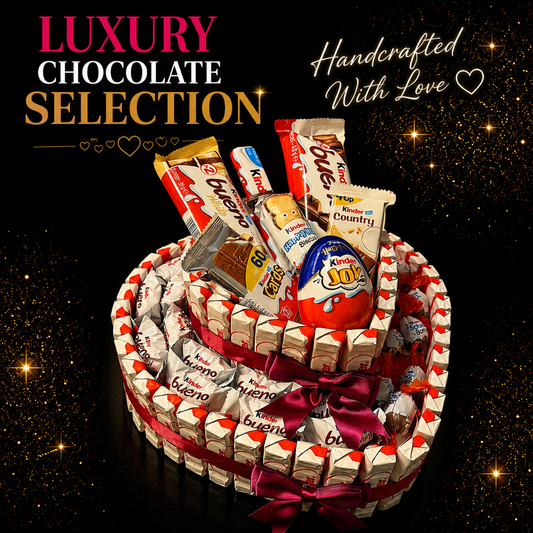 Luxury Handmade Kinder Chocolate Heart Gift Selection 2 Tier