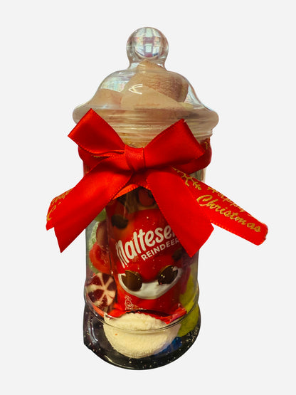 Christmas Sweet Mix Candy Gift Jars / Festive Pick N Mix With Malteser Reindeer / Small Jar