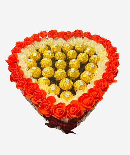 Luxury Handmade Ferrero & Kinder Chocolate Heart Gift Selection 30cm