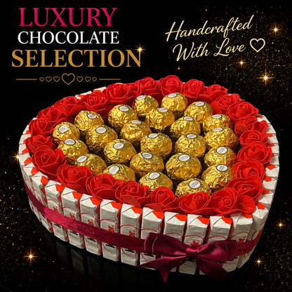 Luxury Handcrafted Ferrero - Raffaello & Kinder Chocolate Heart Gift Selection