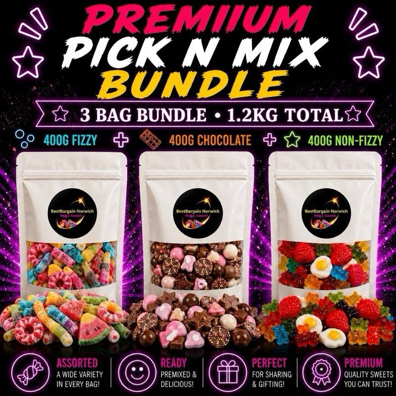 3x400g Pick N Mix Sweet Bags