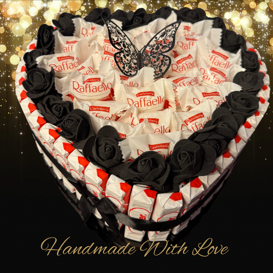 Luxury Handmade Raffaello & Kinder Chocolate Heart Gift Selection / Large - BestBargain Norwich