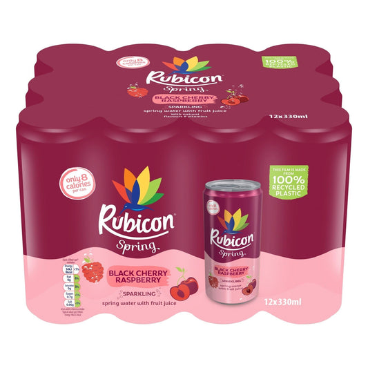/BBE - 08.2024/ Rubicon Spring Black Cherry & Raspberry “Case” (12x330ml) - BestBargain Norwich