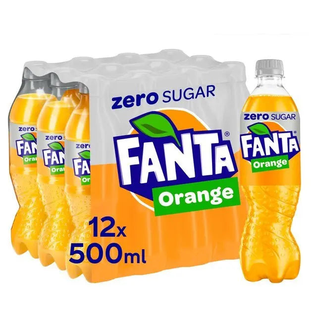 12x500ml Case of Fanta Orange Zero Sugar - Best Before 31/08/2024 - BestBargain Norwich