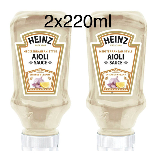 2x220ml Heinz Aioli Sauce Mediterranean Style - Best Before 05/2024 - BestBargain Norwich