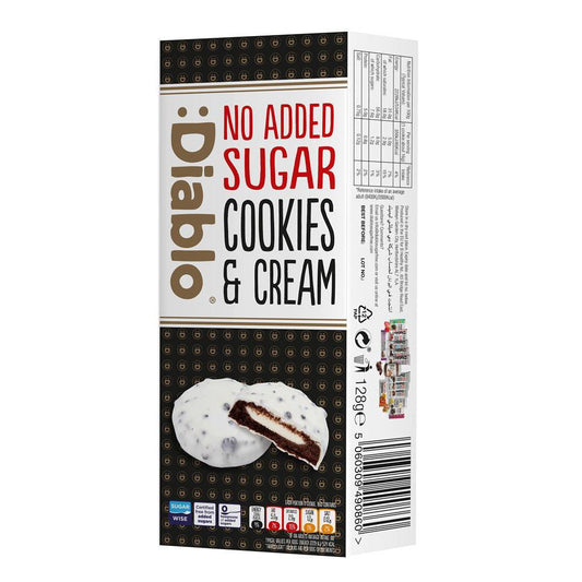 /BBE - 15.05.2024/ Diablo No Added Sugar Cookies&Cream 128g - BestBargain Norwich